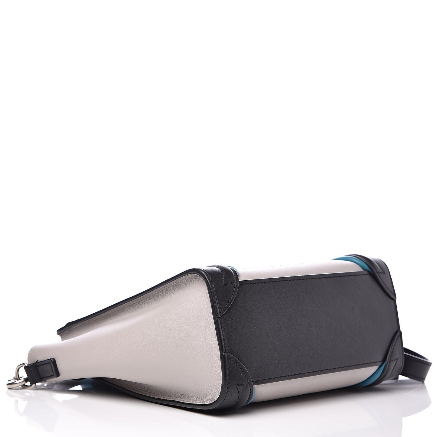 Smooth Calfskin Nano Tri-Color Luggage Turquoise