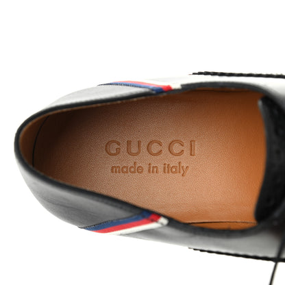 Gucci Calfskin Miro Soft Web Mens Spirit Wingtip Oxfords 6 Black 6 of 9