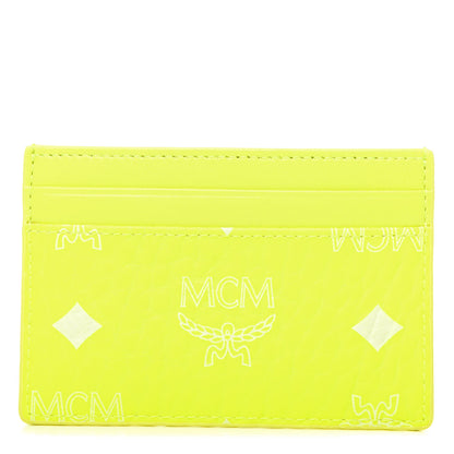 MCM Visetos Card Case Neon Yellow 1 of 6