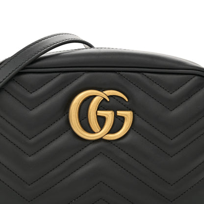 Gucci Calfskin Matelasse Small GG Marmont Chain Shoulder Bag Black 8 of 11