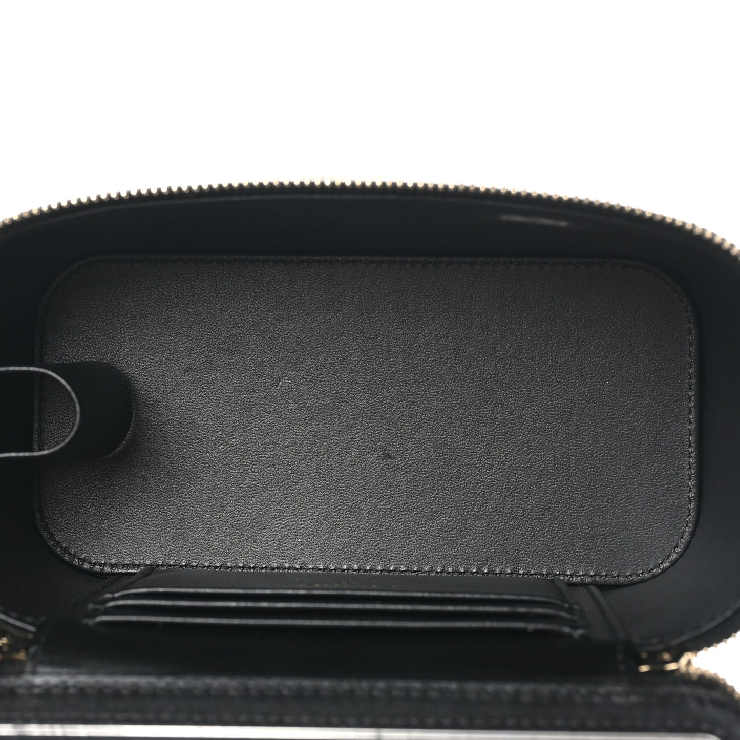 Lambskin Quilted Small Vanity Case With Chain Black