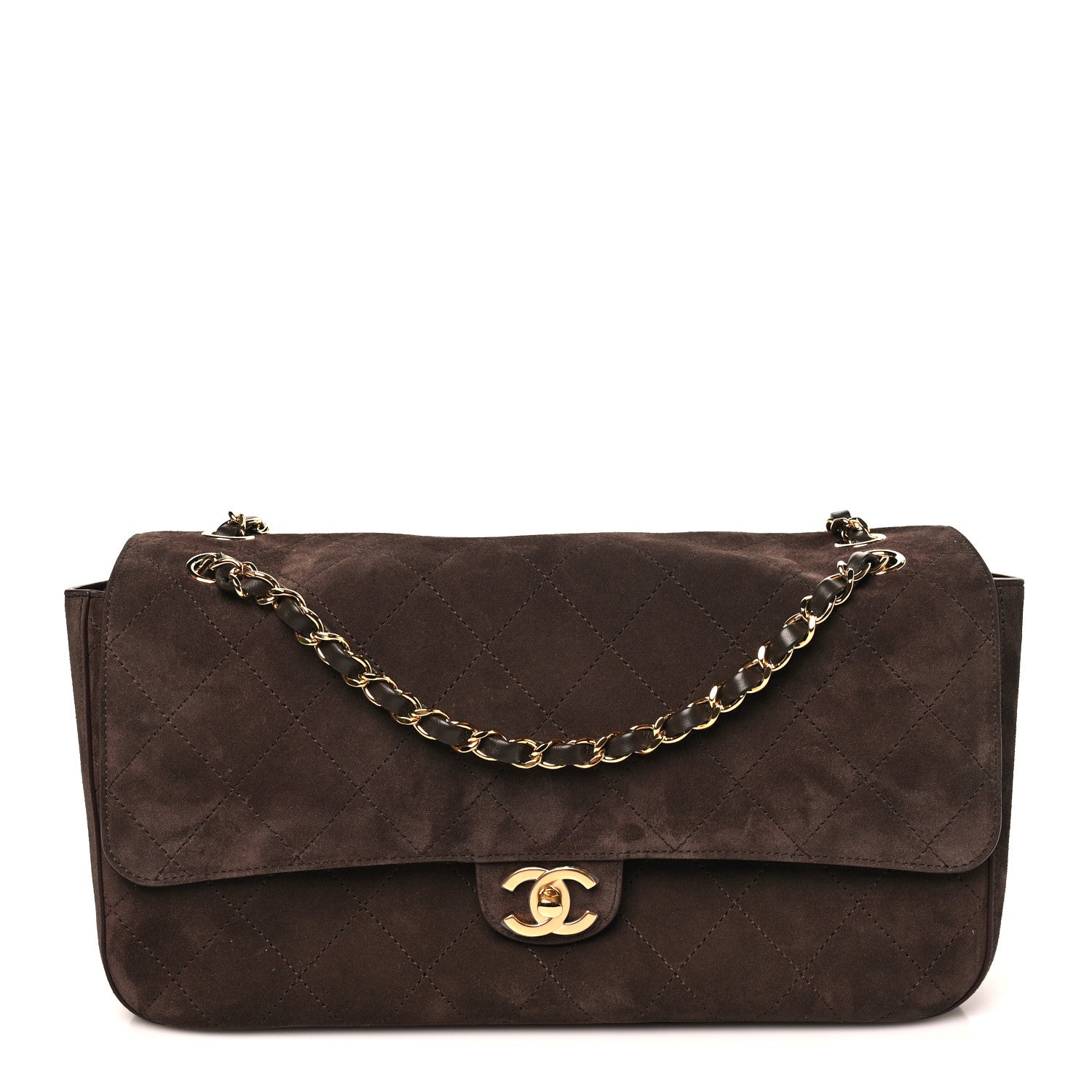 Chanel Suede Calfskin Small Souplissimo Maxi Flap Dark Brown 1 of 11