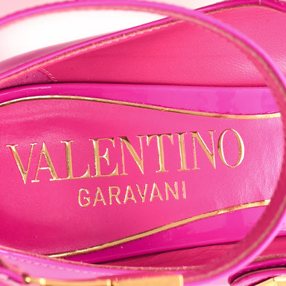 Valentino Garavani Patent Roman Stud Ankle Strap 50mm Pumps 36 Pink PP 8 of 10