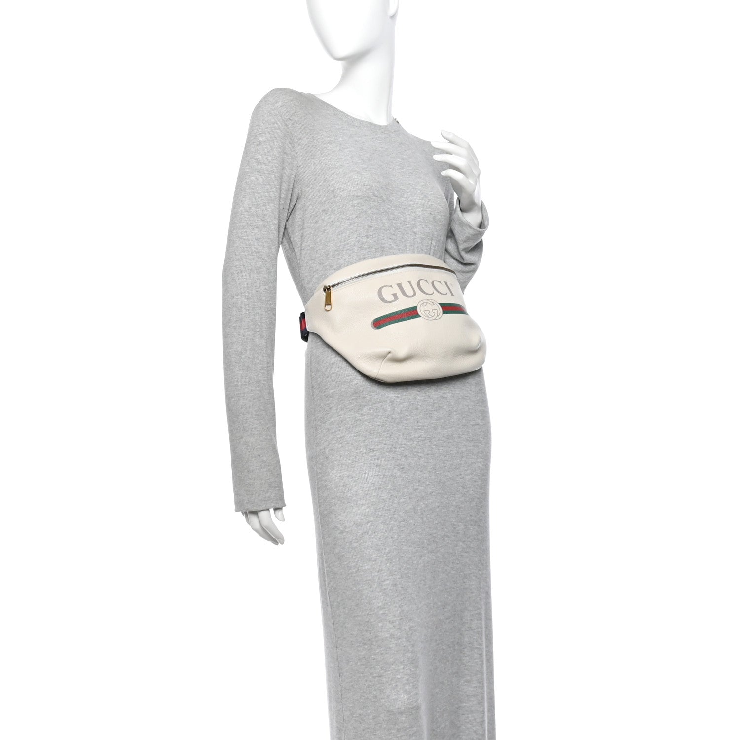 Gucci Grained Calfskin Logo Belt Bag White 2 of 10