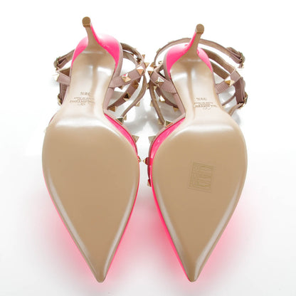 Valentino Garavani Patent Rockstud Ankle Strap 65mm Pumps 39.5 Fuxia Fluo Poudre 5 of 8