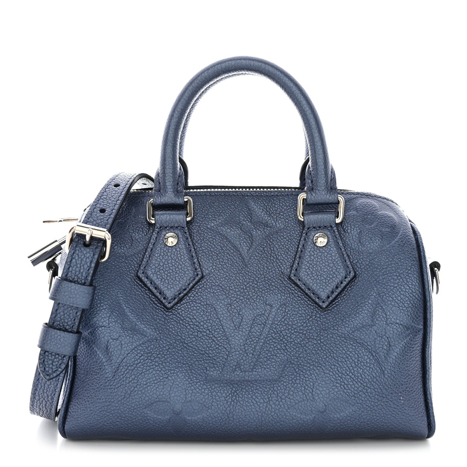 Louis Vuitton Metallic Empreinte Monogram Giant Speedy Bandouliere 20 Navy Nacre 1 of 10