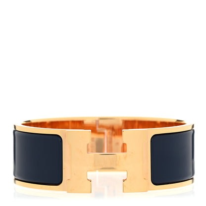 Hermes Enamel Wide Clic Clac H Bracelet PM Indigo 1 of 4