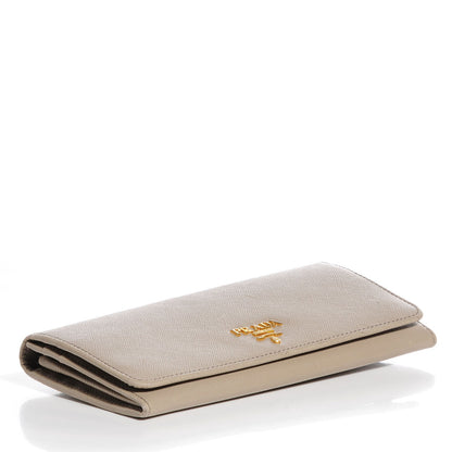 Prada Saffiano Metal Continental Flap Wallet Argilla 4 of 8