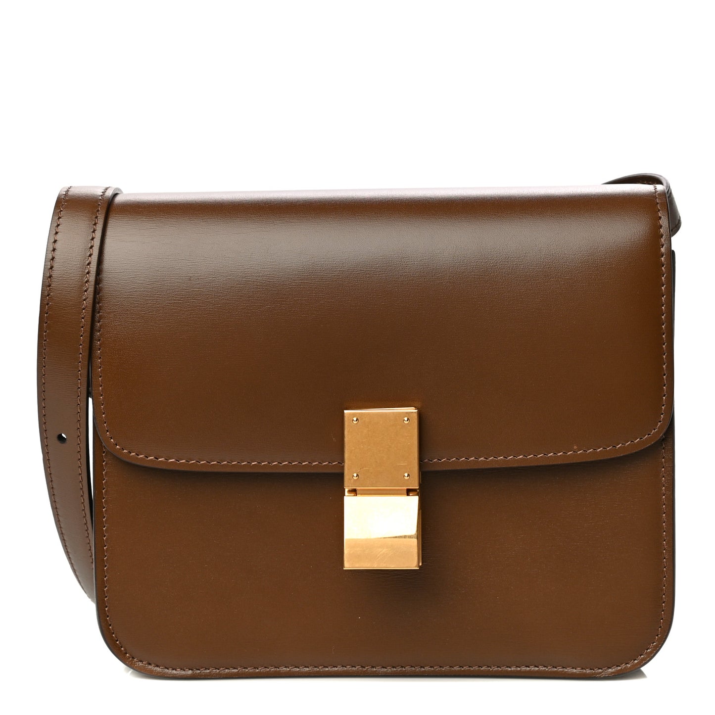 Box Calfskin Teen Classic Box Flap Bag Camel