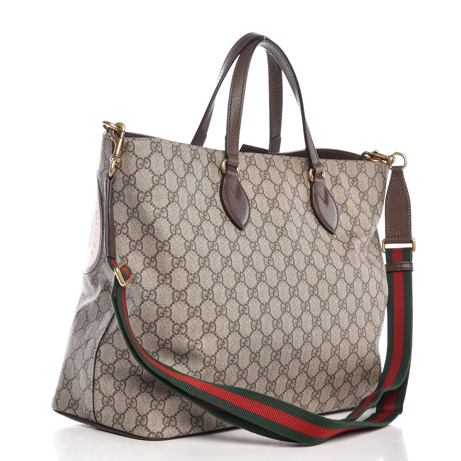 Gucci Soft GG Supreme Monogram Courrier Medium Crossbody Tote Beige New Acero 4 of 9