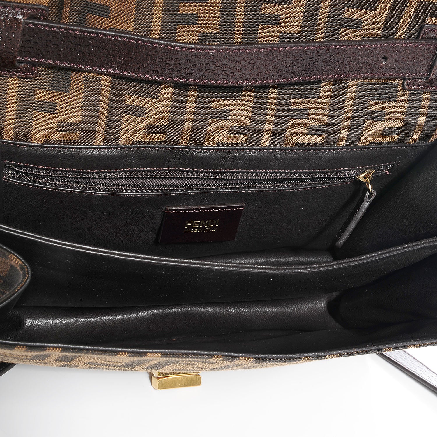 Fendi Zucca Vitello Classico No.1 Satchel Tobacco Moro 5 of 10