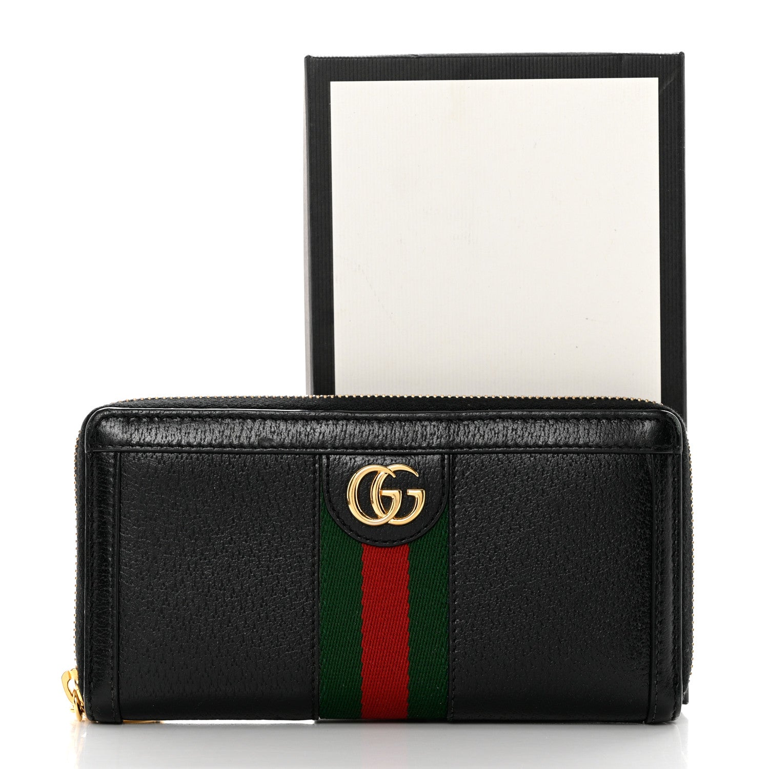 Gucci Calfskin Web Ophidia Zip Around Wallet Black 11 of 11