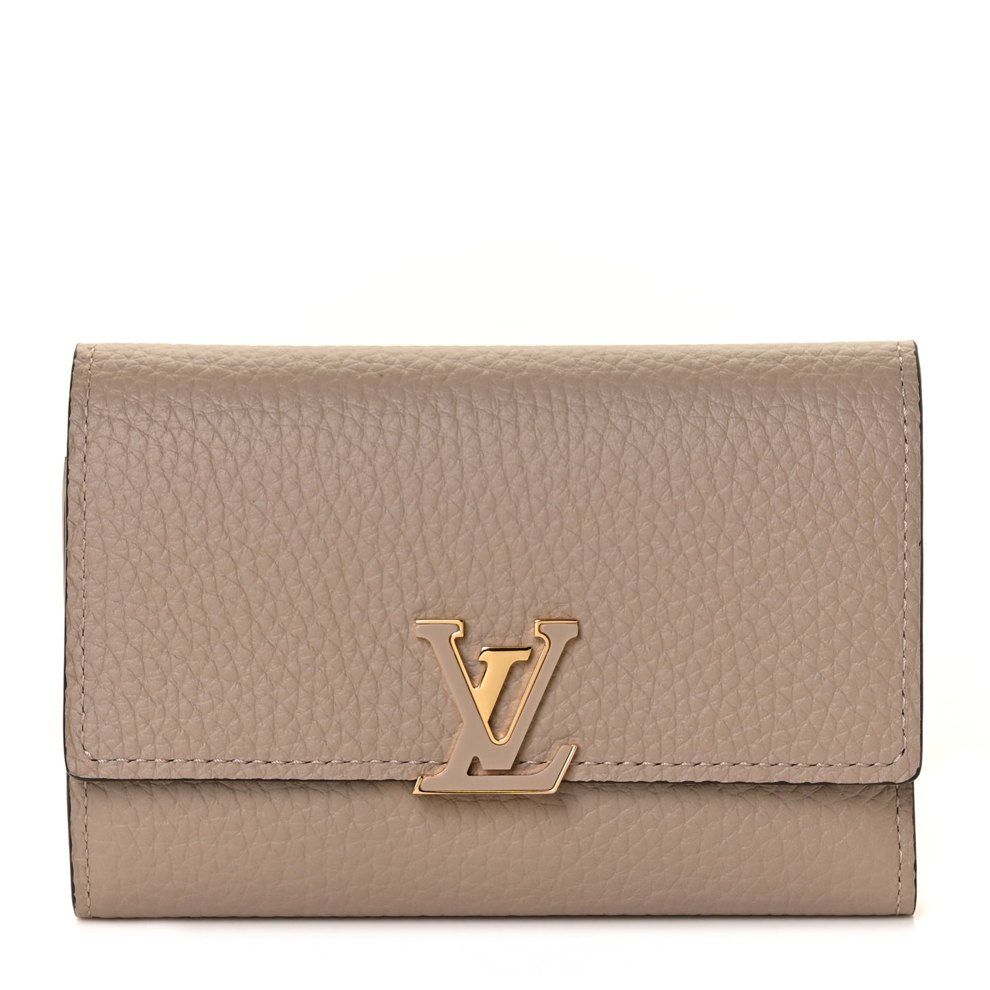 Taurillon Capucines Compact Wallet Galet