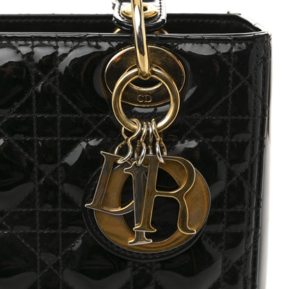 Christian Dior Patent Cannage Medium Lady Dior Black 11 of 15
