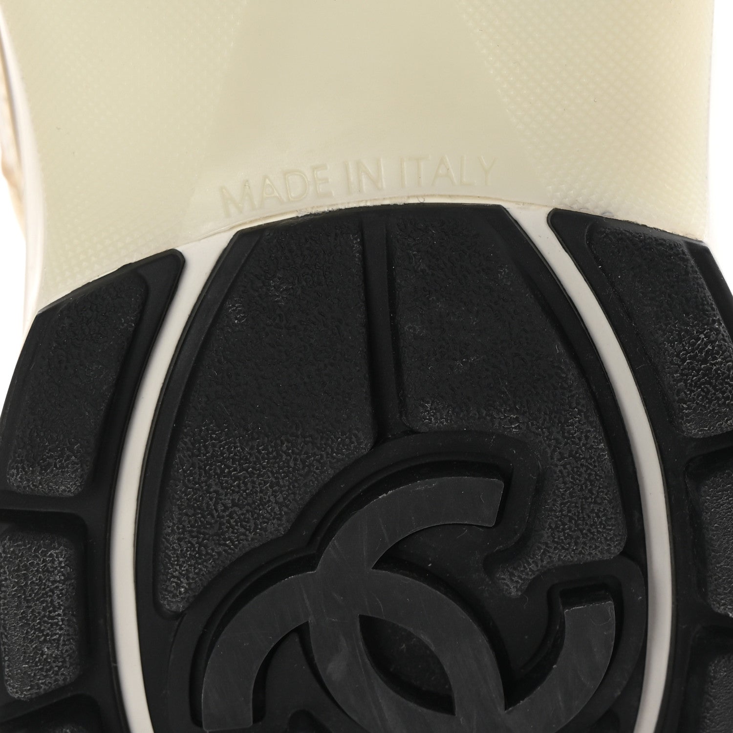 Chanel Fabric Laminated Calfskin Stretch CC Sneakers 38.5 White Gold Silver 7 of 10