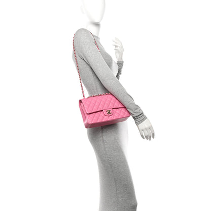 Chanel Caviar Quilted Medium Double Flap Pink 2 of 11