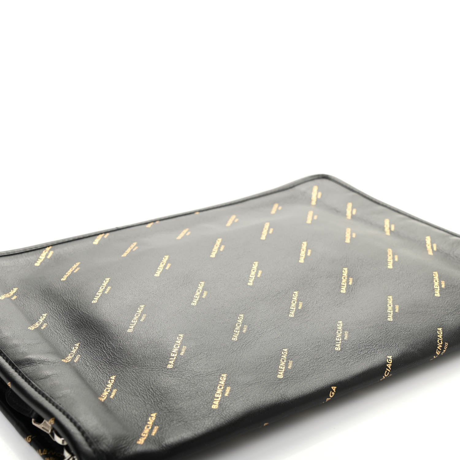 Balenciaga Agneau Allover Logo Pouch Black 5 of 9