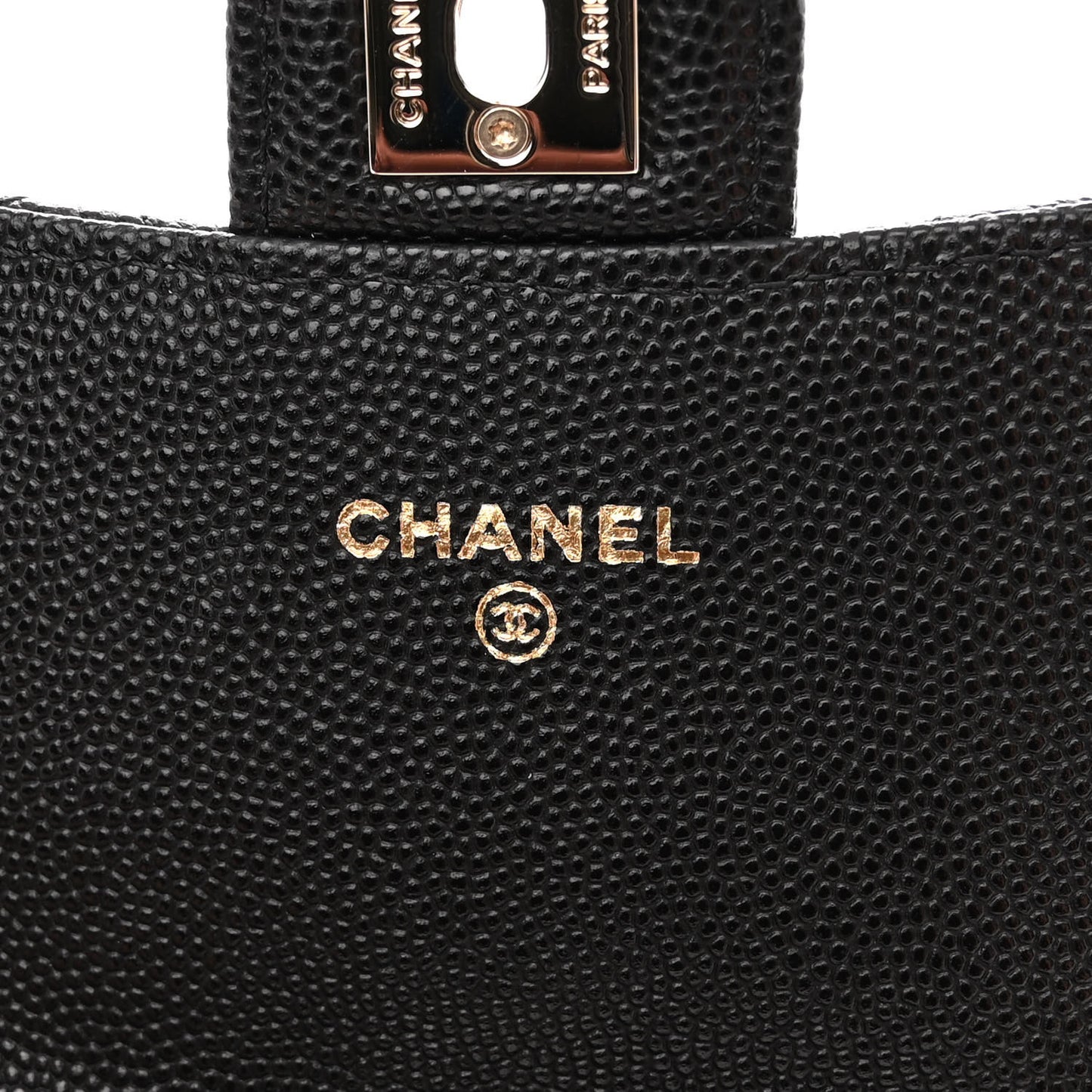 Caviar Quilted Clutch With Chain Bag Black