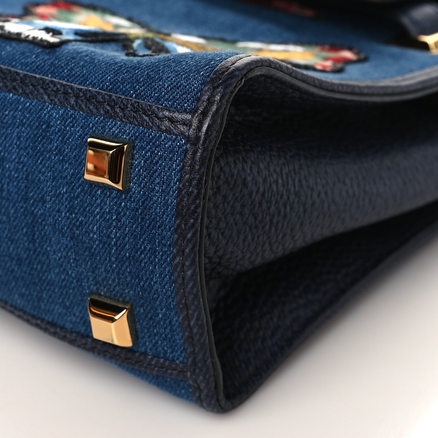 Denim Butterfly Embroidered Small My Rockstud Frame Bag Light Denim Multicolor