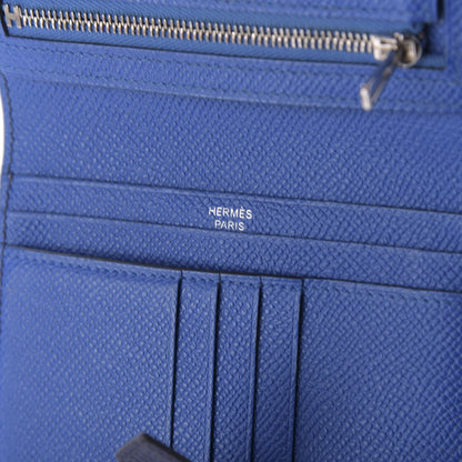 Hermes Epsom Bearn Verso Compact Wallet Bleu Encre Zellige 5 of 11