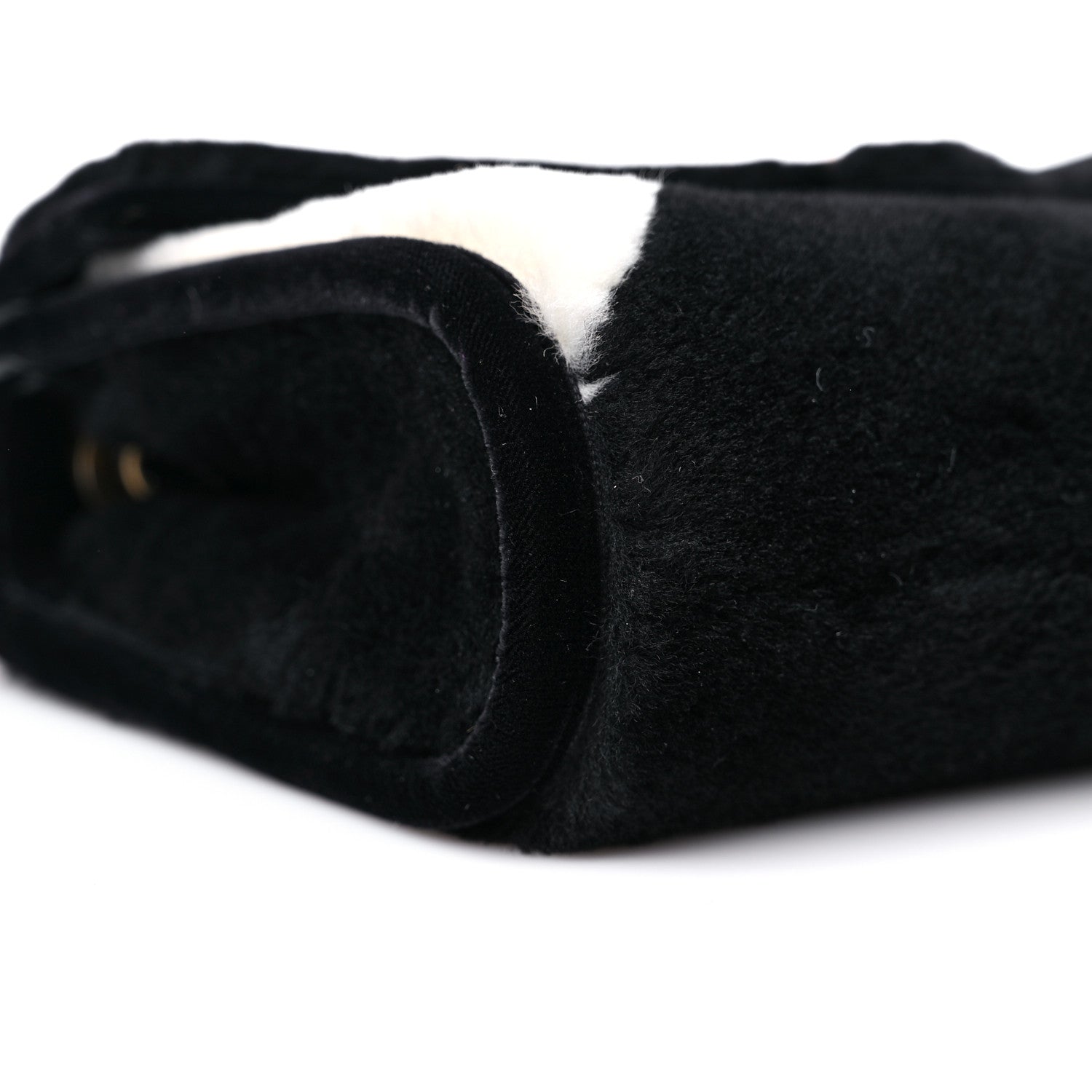Chanel Shearling Checkered Flap Bag Black White 8 of 12