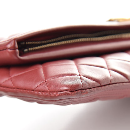 Chanel Lambskin Quilted Beauty CC Boy Clutch Red 9 of 12
