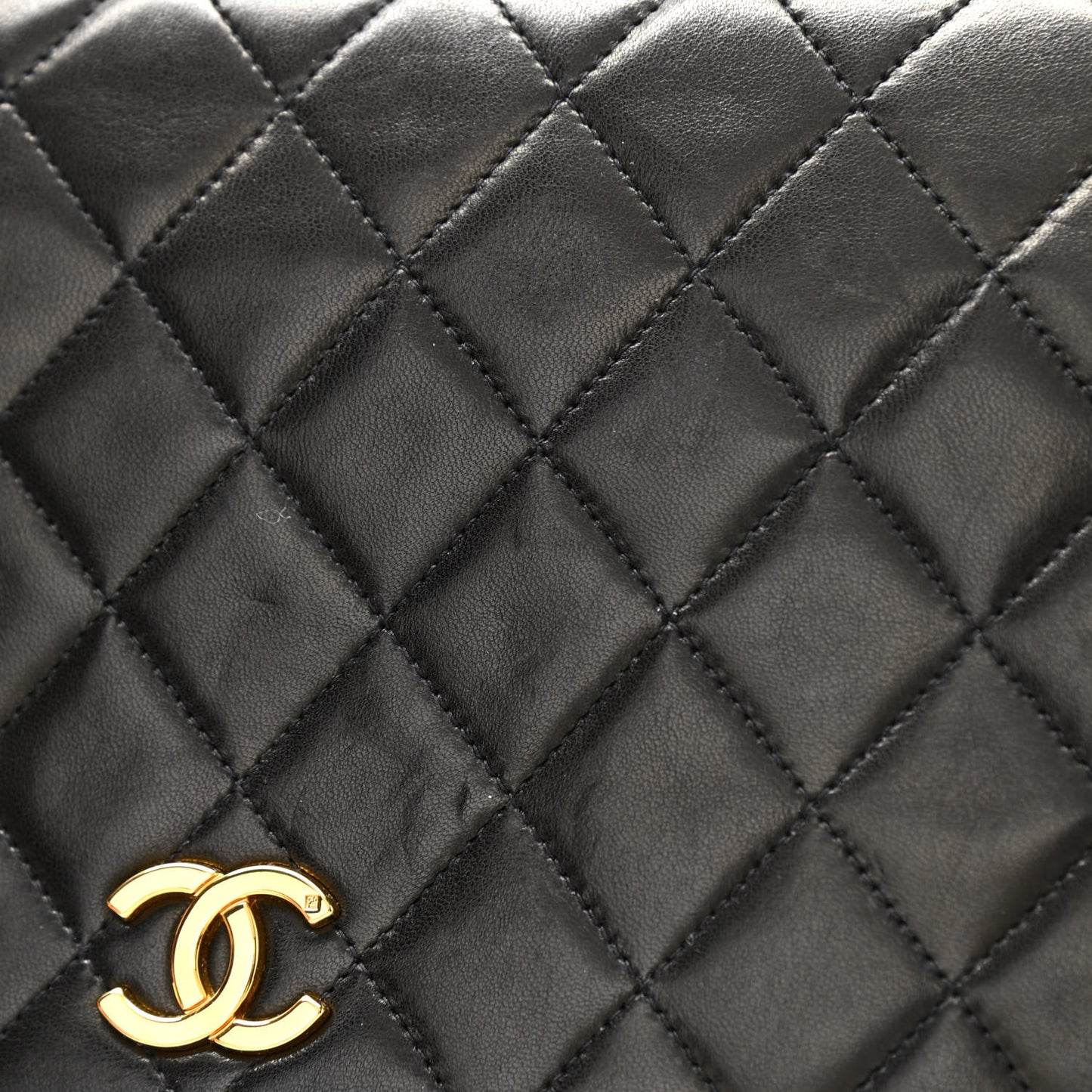 Lambskin Quilted Small Single Flap Black