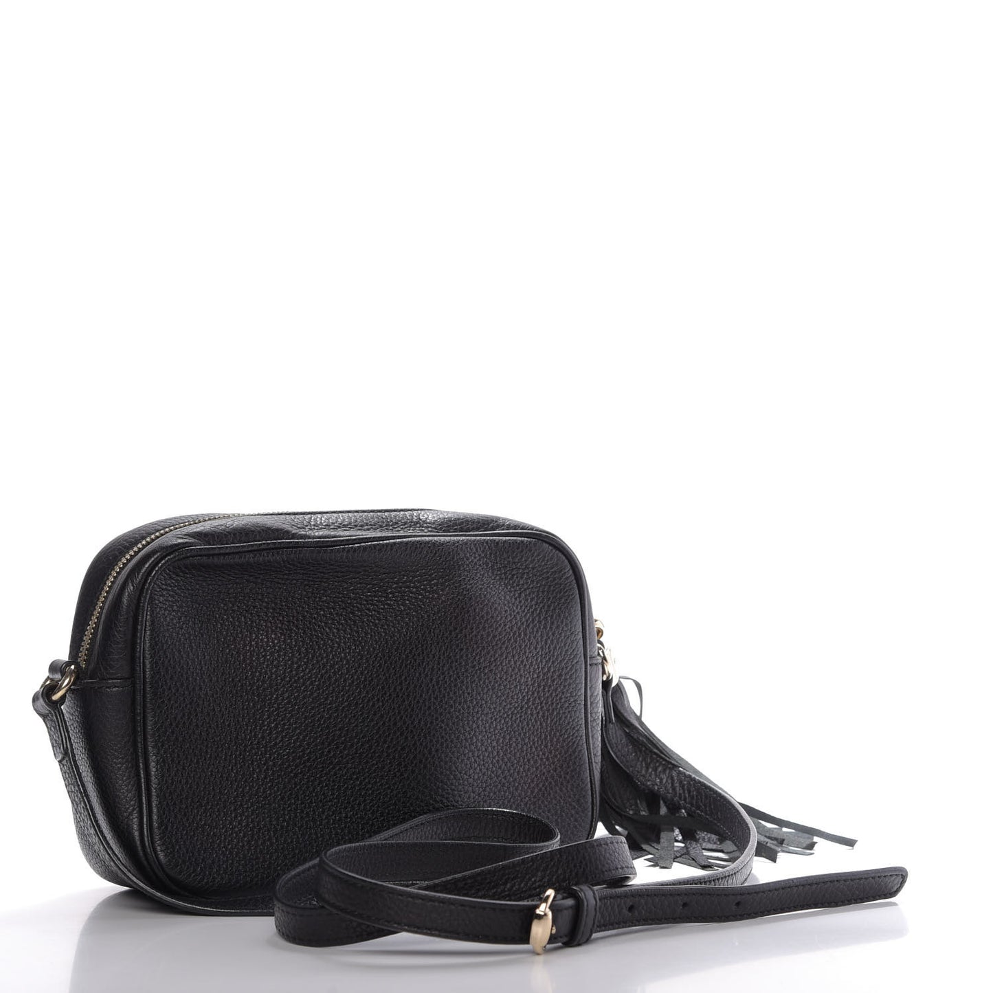 Pebbled Calfskin Small Soho Disco Bag Black