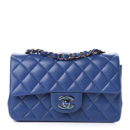 Chanel Lambskin Quilted Mini Rectangular Flap Blue Purple 1 of 10