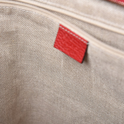 Gucci Monogram Bree Zippered Tote Beige Red 9 of 14
