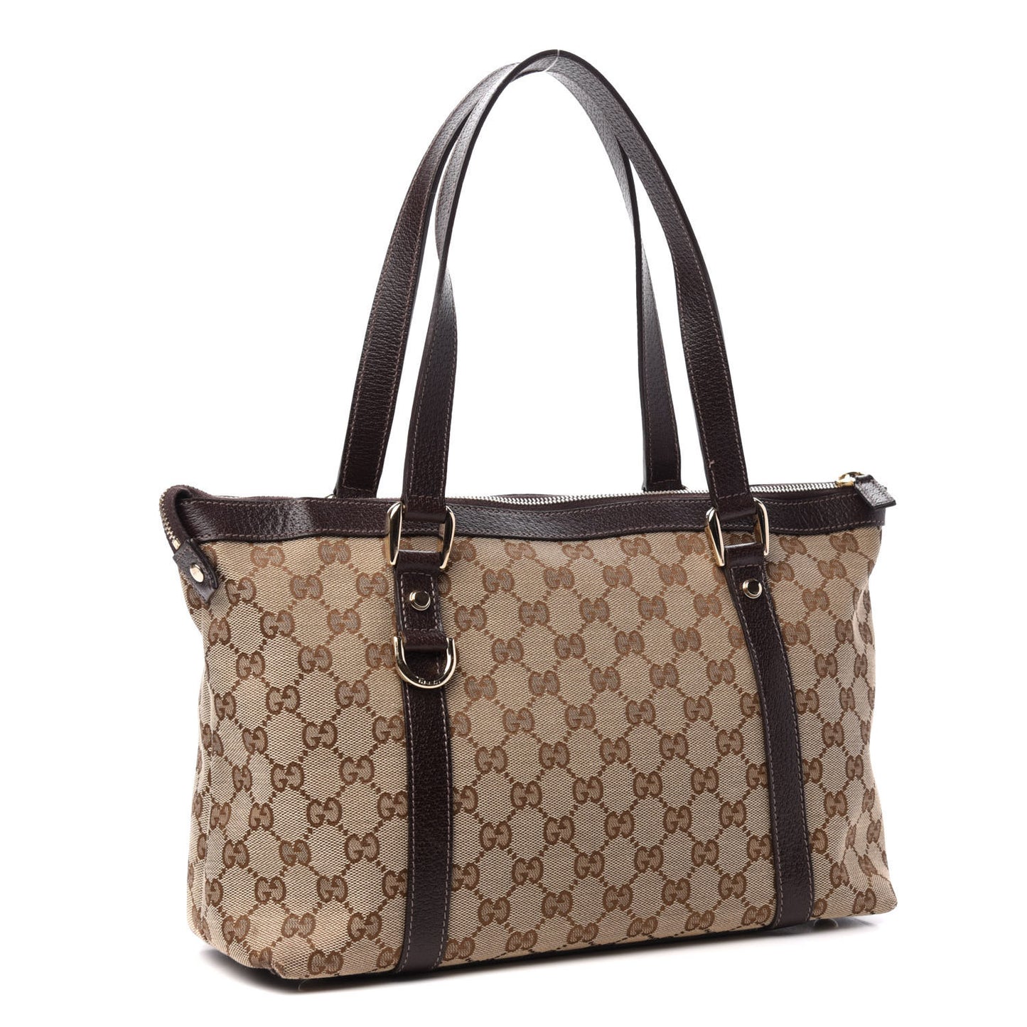 Monogram Medium Abbey Tote Dark Brown