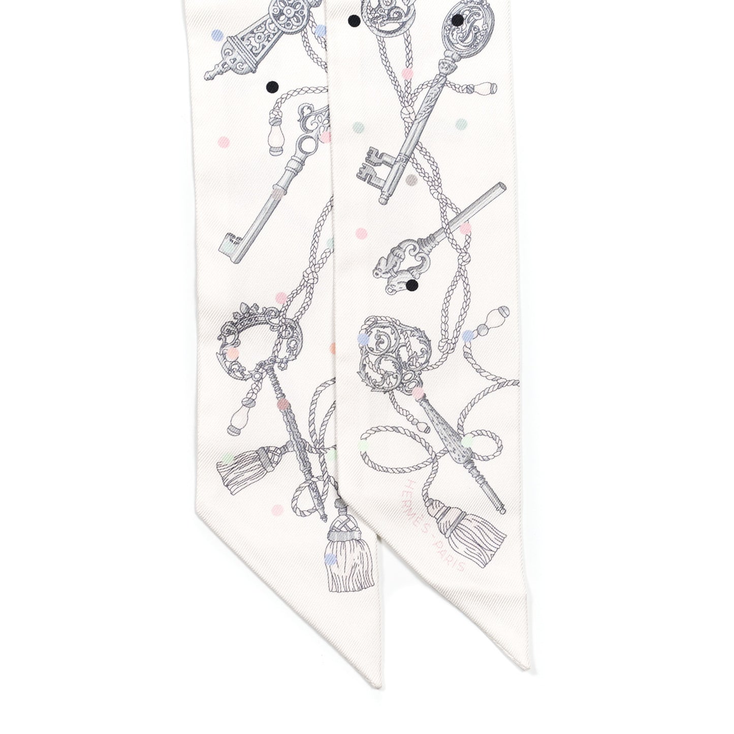 Silk Les Cles A Pois Twilly White Gris Acier