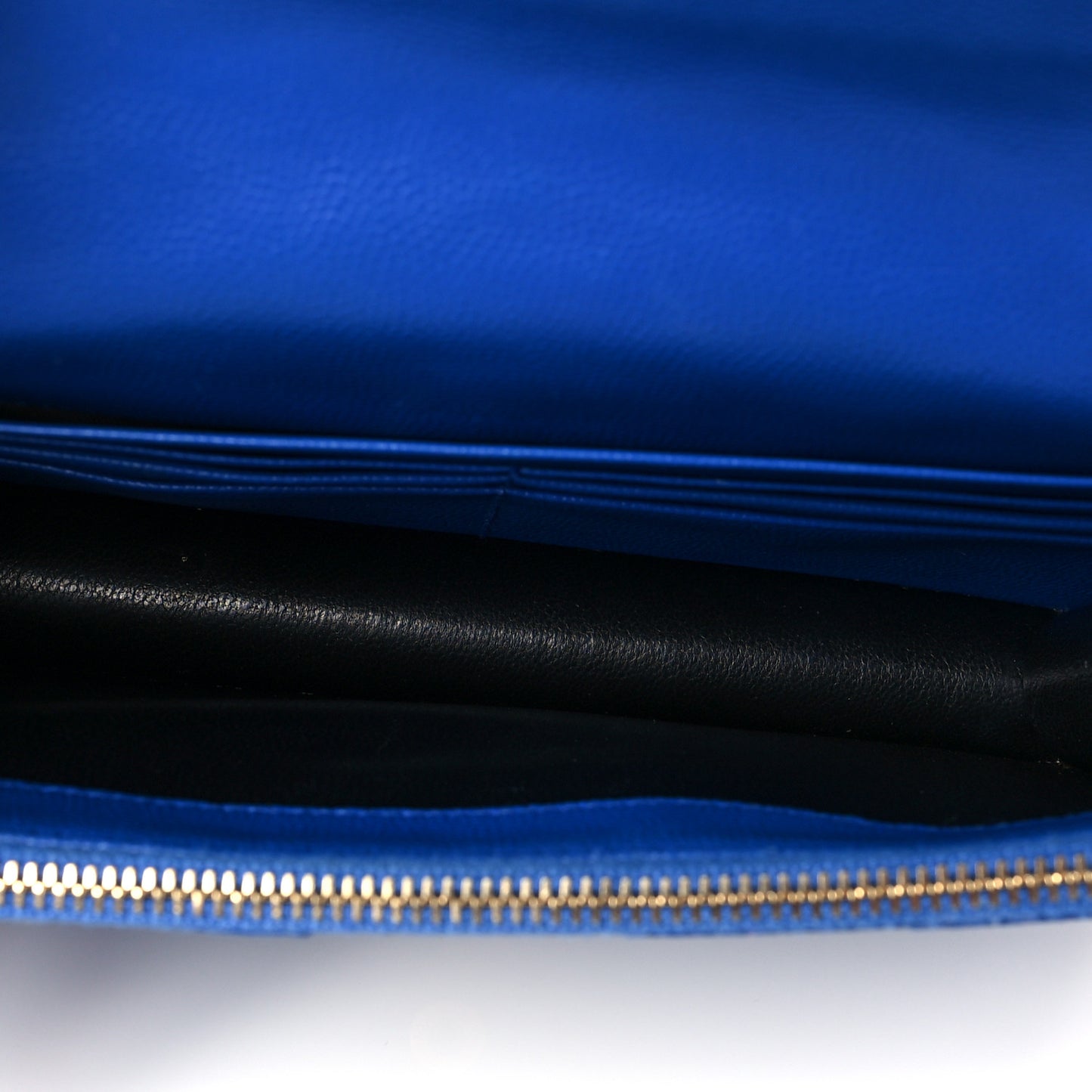 Grain De Poudre Matelasse Chevron Monogram Envelope Chain Wallet Blue Majorelle