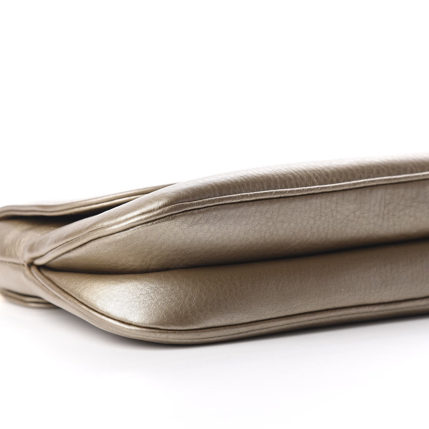 Metallic Pebbled Calfskin Medium 1973 Chain Shoulder Bag Golden Beige