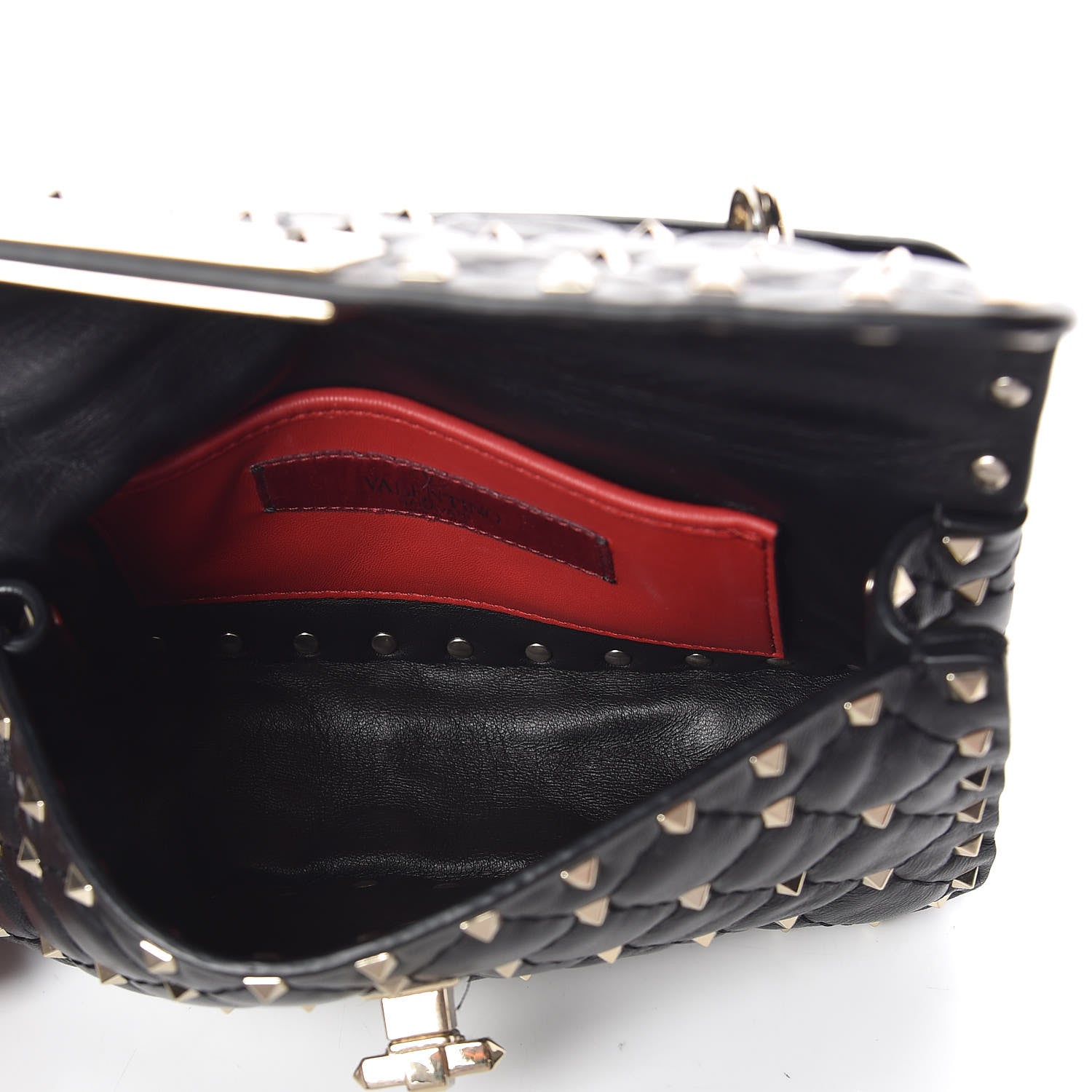 Valentino Garavani Lambskin Small Rockstud Spike Shoulder Bag Black 7 of 8