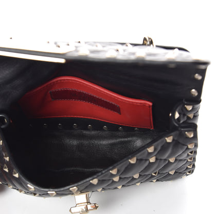 Valentino Garavani Lambskin Small Rockstud Spike Shoulder Bag Black 7 of 8