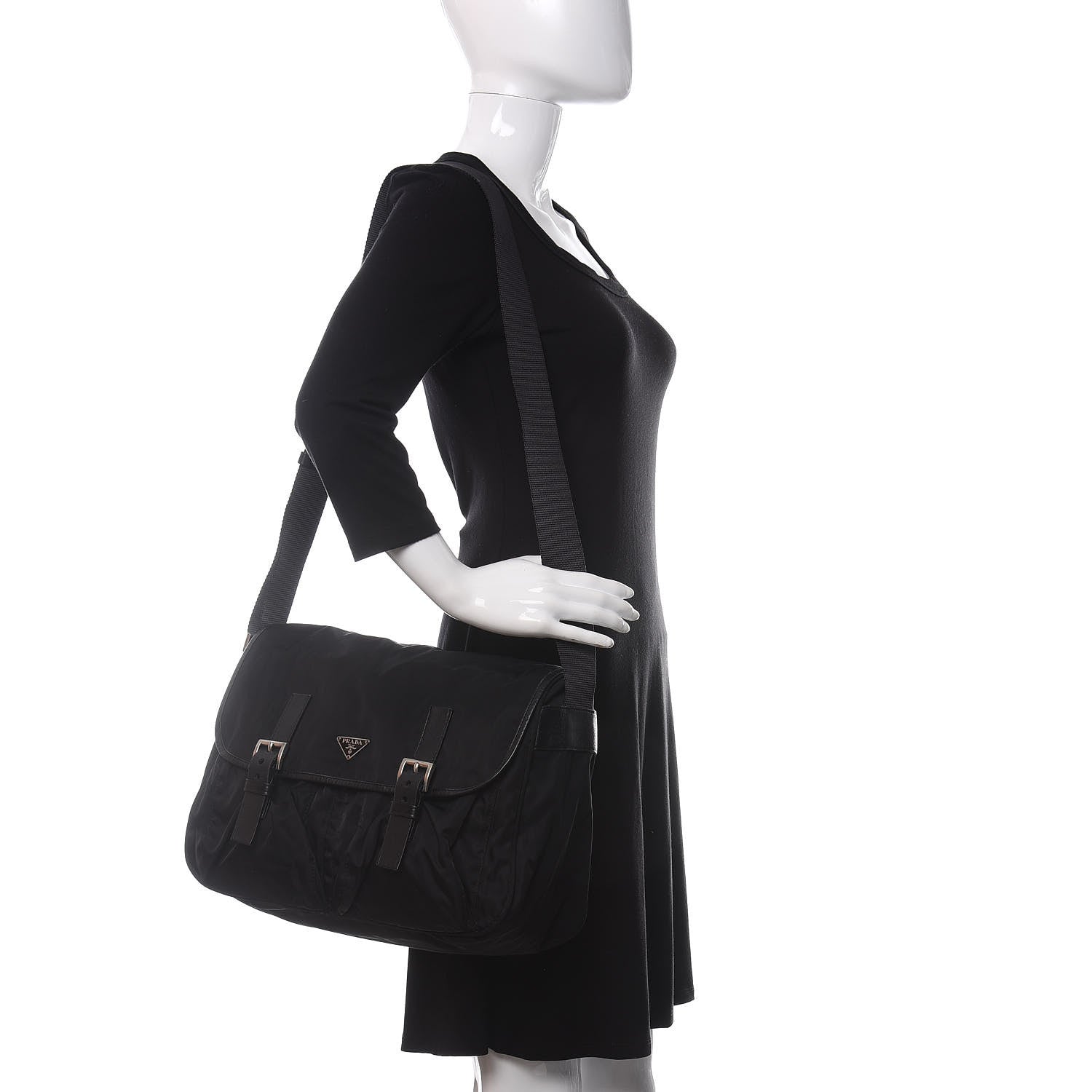Prada Nylon Vela Messenger Bag Black 2 of 12