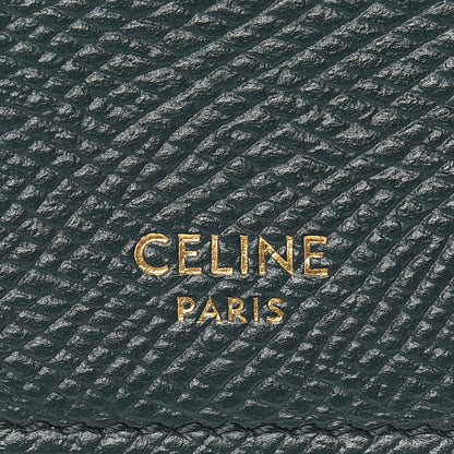 Celine Grained Calfskin Zipped Card Holder Amazone 6 of 8