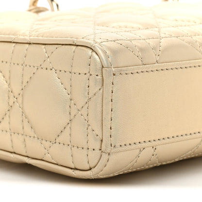 Christian Dior Metallic Lambskin Cannage Medium Lady D-Joy Or 8 of 8