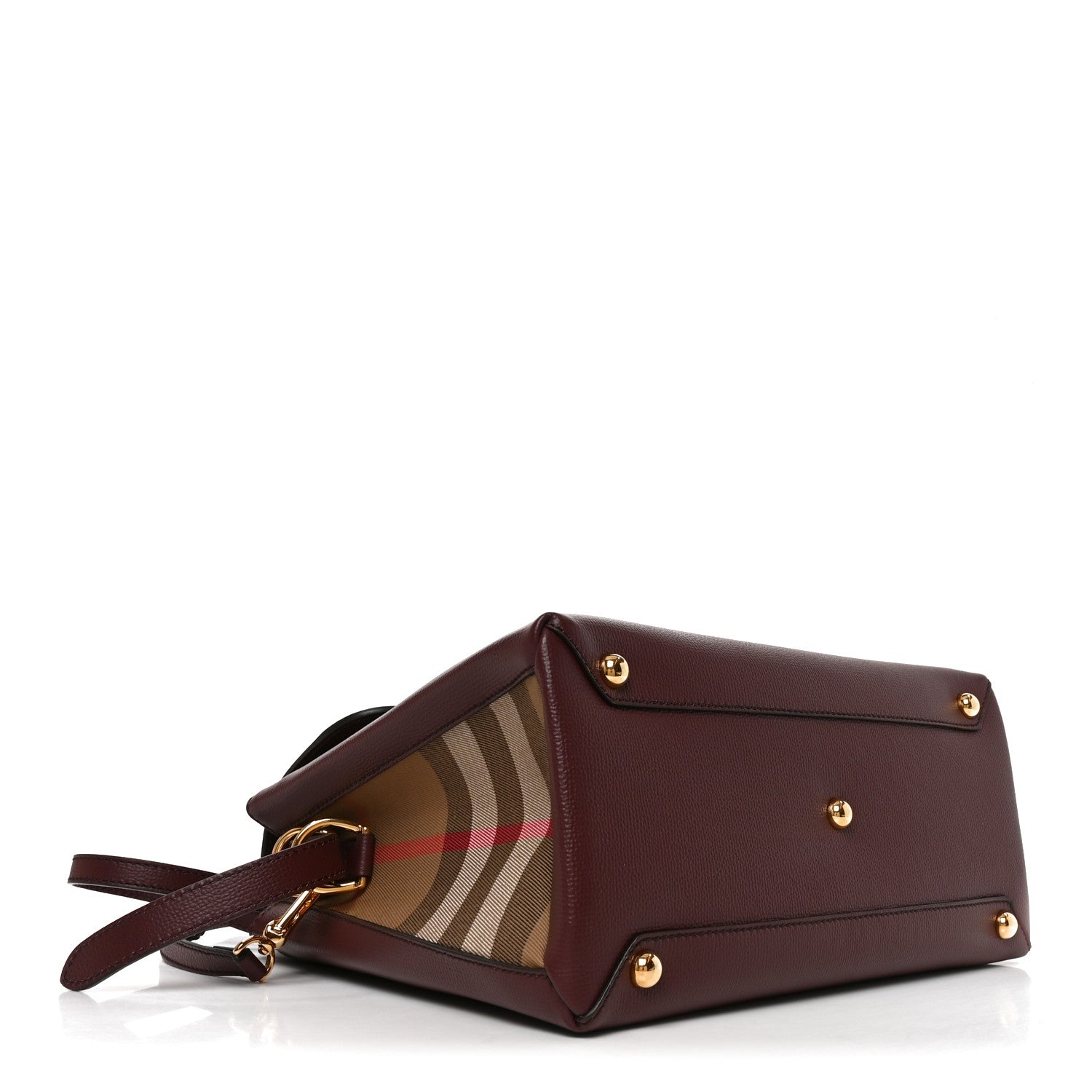 Burberry Derby Calfskin House Check Medium Camberley Mahogany Red 4 of 9