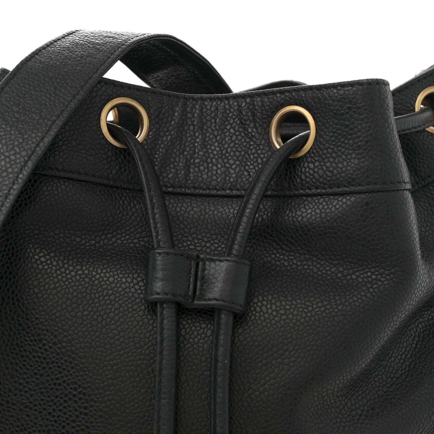 Chanel Caviar CC Drawstring Shoulder Bag Black 9 of 12