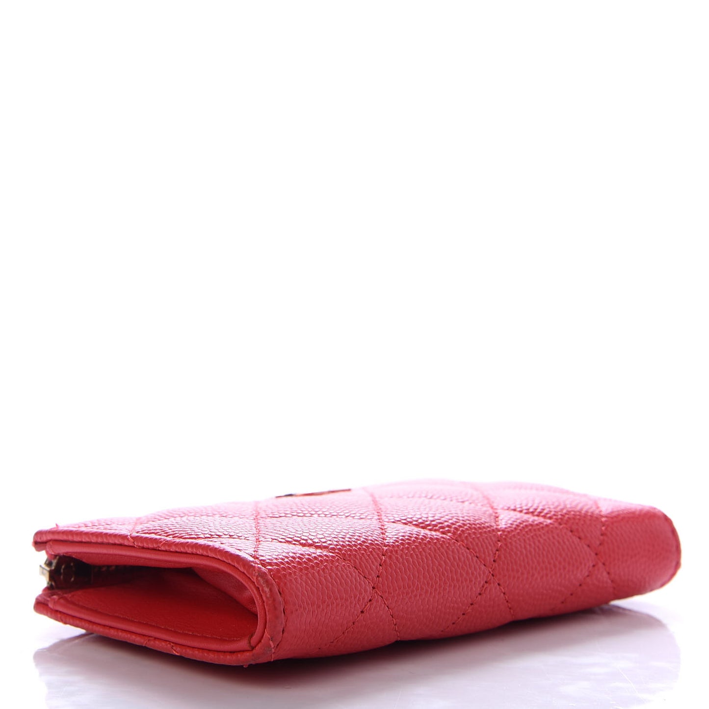 Caviar Quilted Zipped Key Holder Case Red