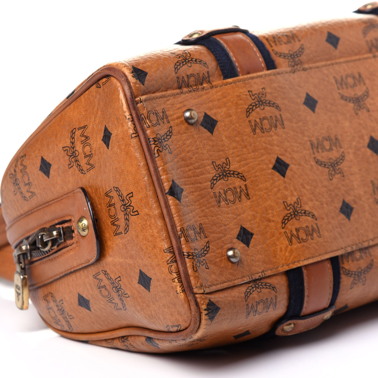 MCM Visetos Boston Bag Cognac 8 of 15