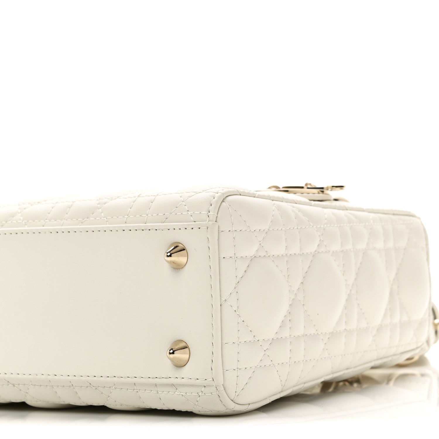 Christian Dior Lambskin Cannage Small My ABCDior Lady Dior White