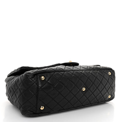 Chanel Calfskin Quilted XXL Travel Flap Bag Black 4 of 13