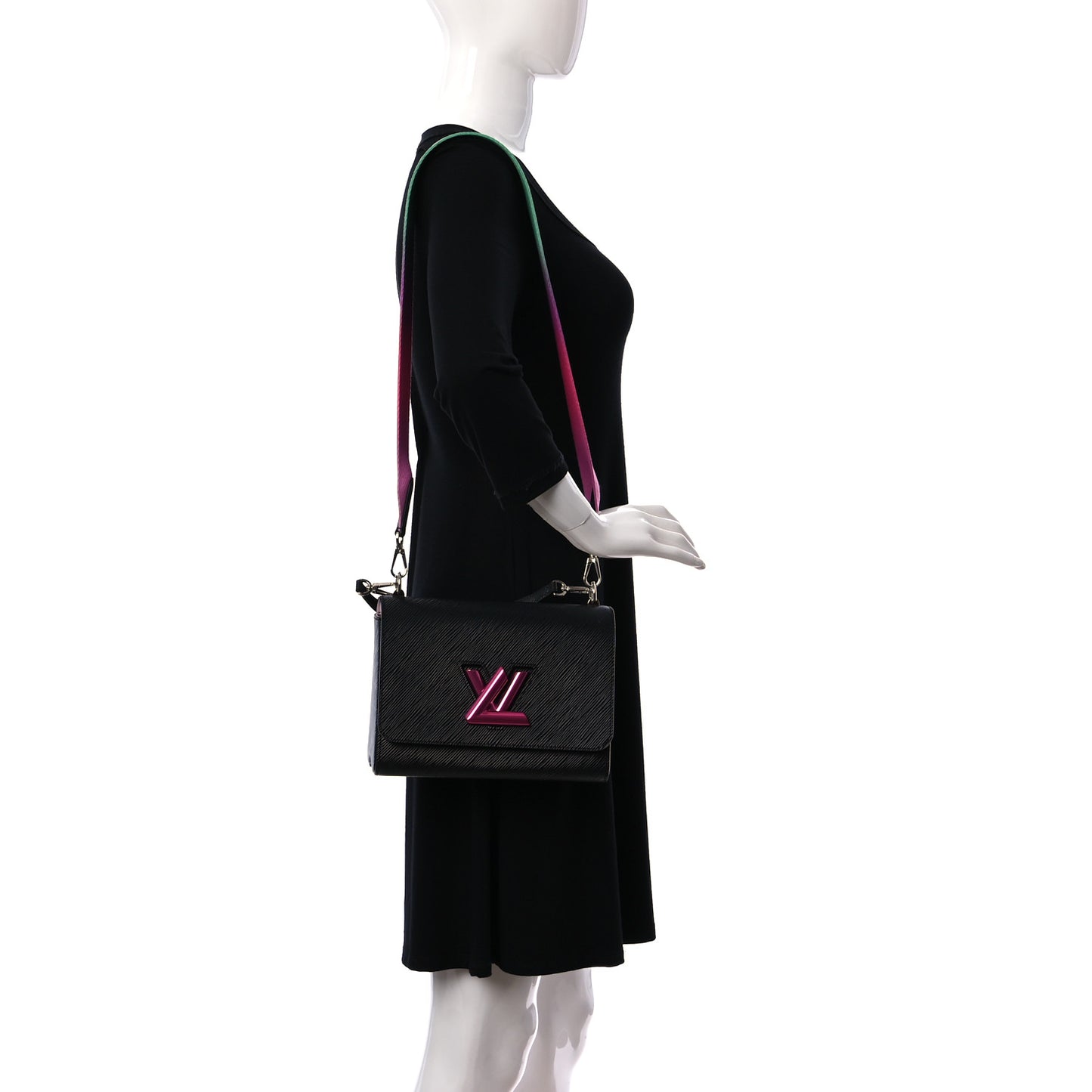 Epi Twist Shoulder Bag MM Black Rose