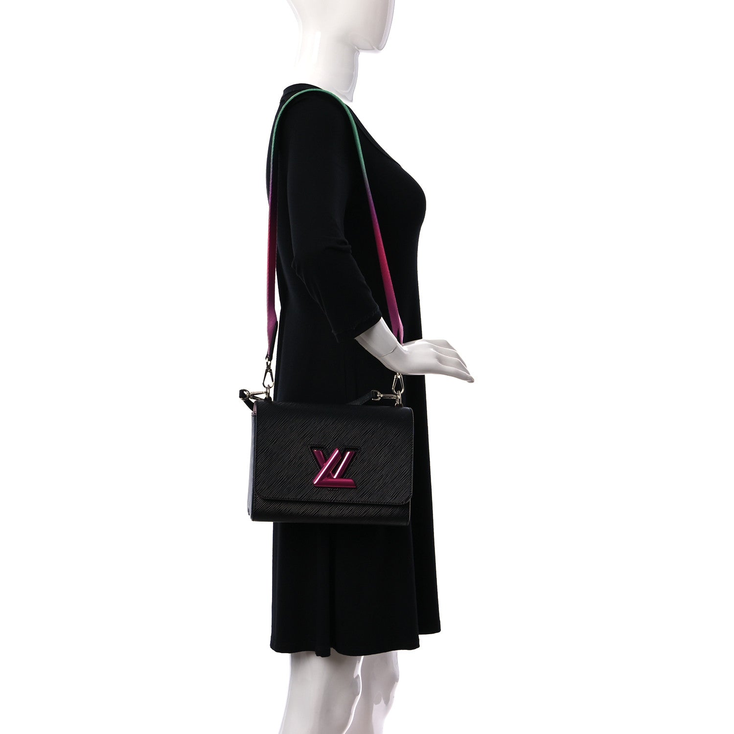 Louis Vuitton Epi Twist Shoulder Bag MM Black Rose 2 of 9