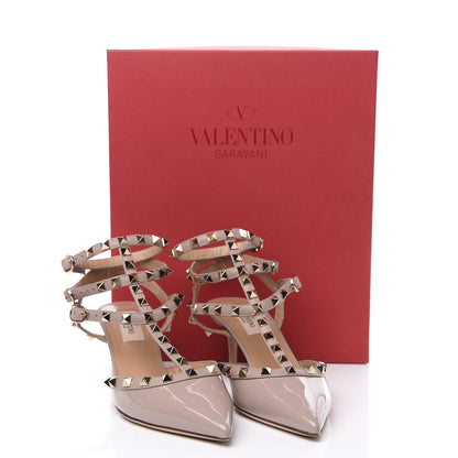 Valentino Garavani Patent Nappa Rockstud Ankle Strap 65mm Pumps 37.5 Poudre 8 of 8