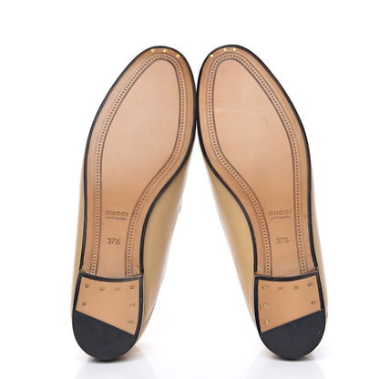 Gucci Lambskin Womens Brixton Horsebit Loafers 37.5 Wheat 5 of 9