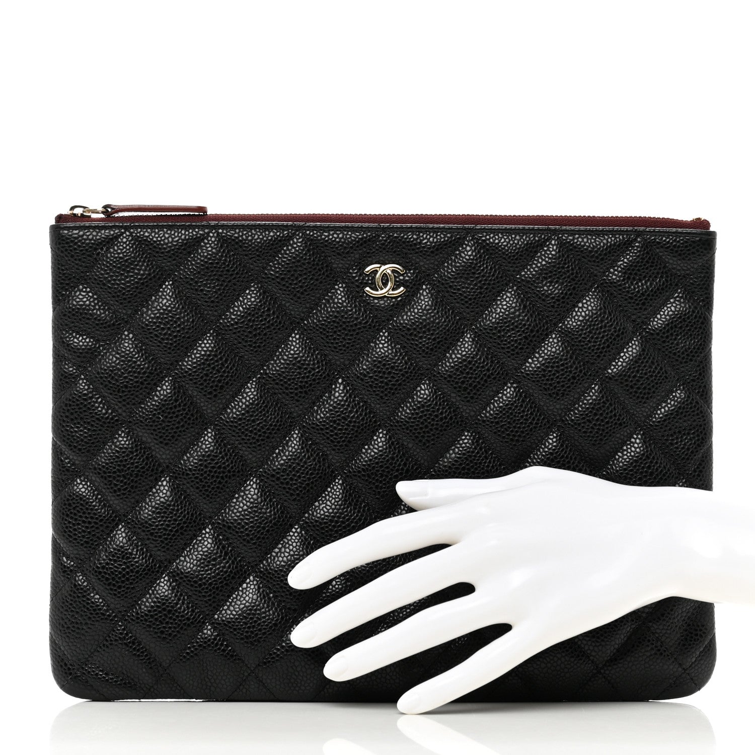 Chanel Caviar Quilted Medium Cosmetic Case Black 2 of 7
